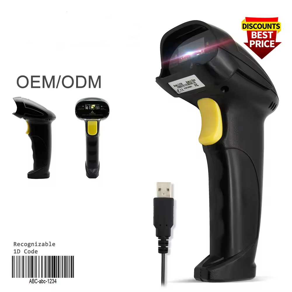 Laser CCD CMO Scan Wired Bar Code Scanners Reader Corded Handheld 1D 2D QR Barcode Scanner Suppliers X-9100